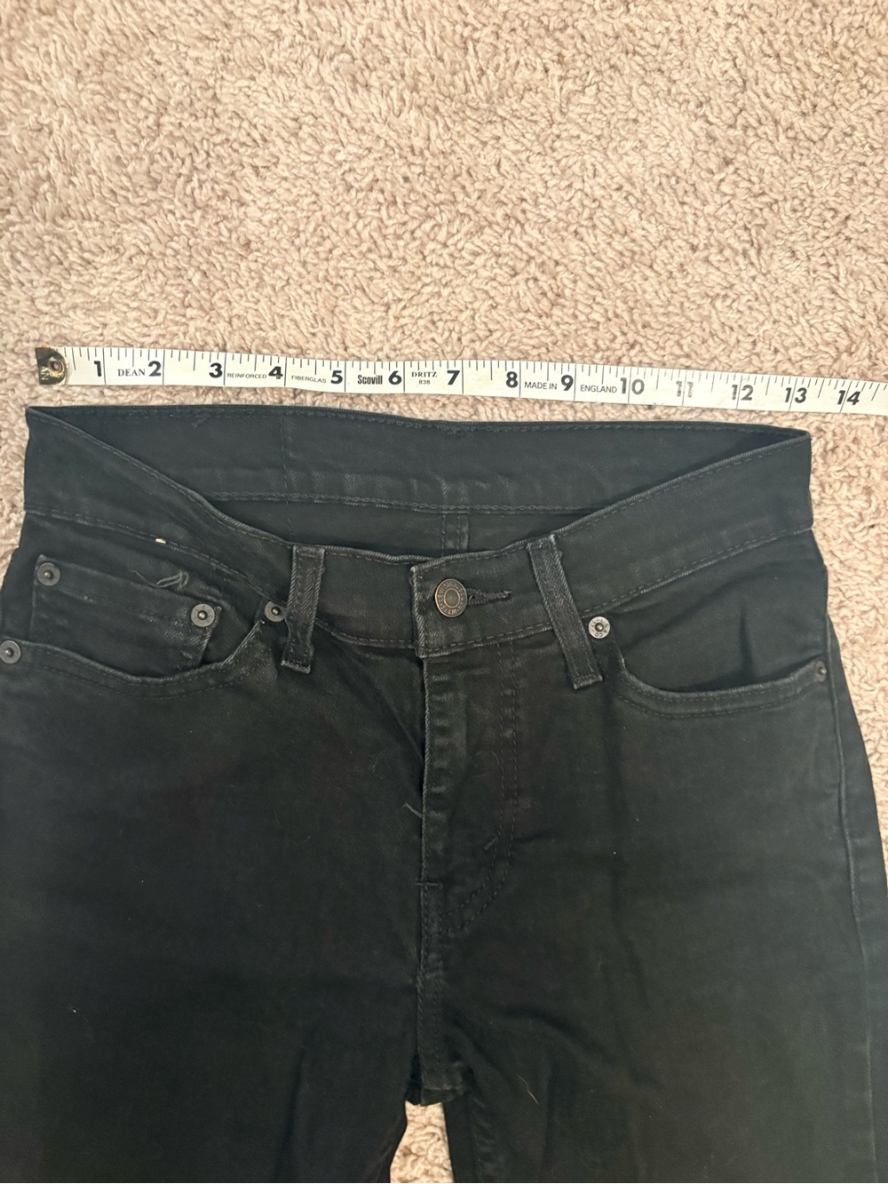 Levi’s 511 Black Jeans 28x30 Slim Straight Leg Dark Wash Denim - Picture 10 of 13